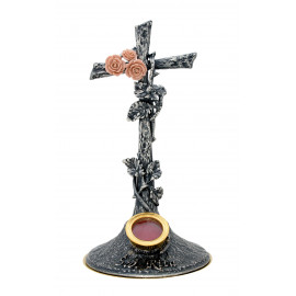 St. Rita's reliquary - silver plated, patinated - 30 cm