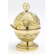 Set of XXL thurible + boat, decorated, gold plated