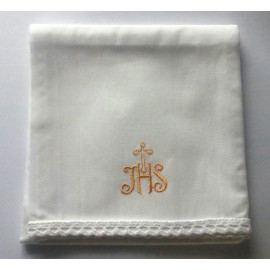 Corporal - embroidered gold IHS, cross - 100% cotton