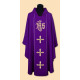 IHS embroidered chasuble + Cross - liturgical colors