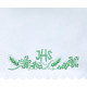 Altar Tablecloth IHS (3) - green embroidery