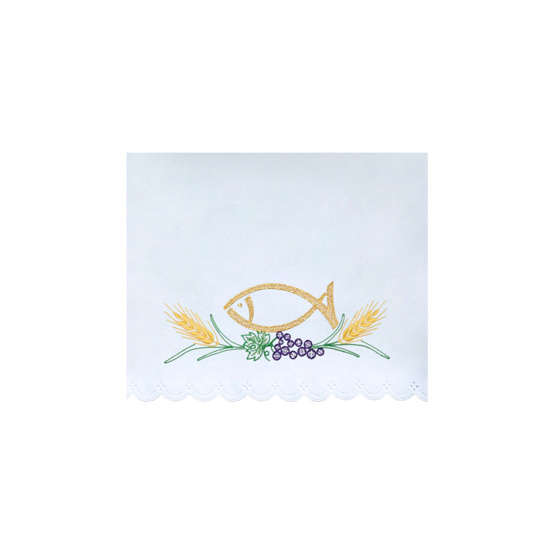 Altar Tablecloth embroidered fish (8)