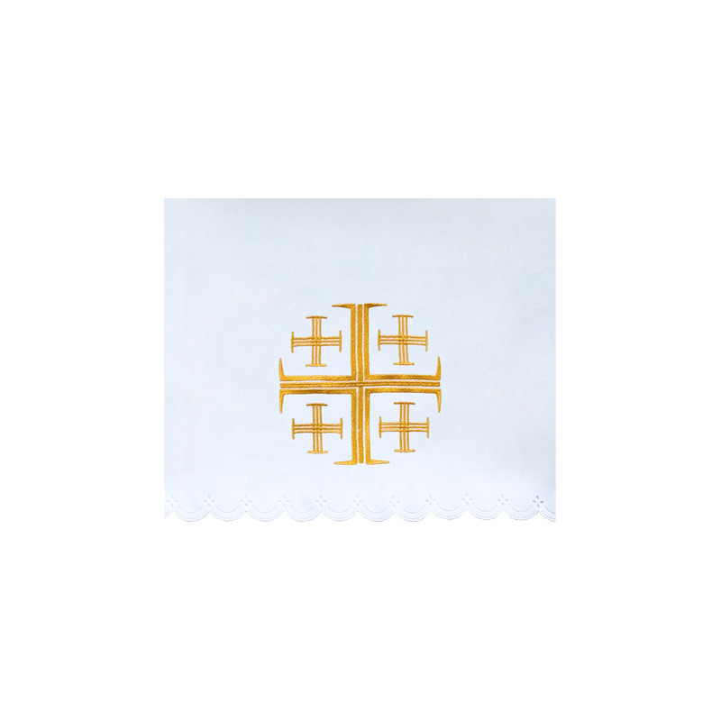 Altar Tablecloth Jerusalem cross (4) - gold embroidery