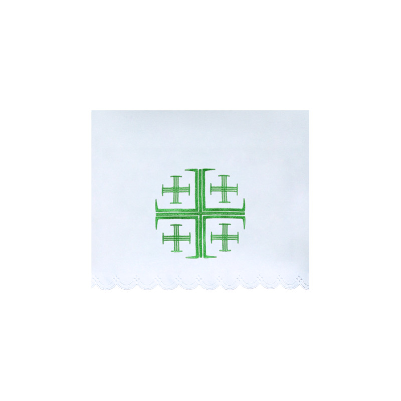 Altar Tablecloth Jerusalem cross (12) - green embroidery