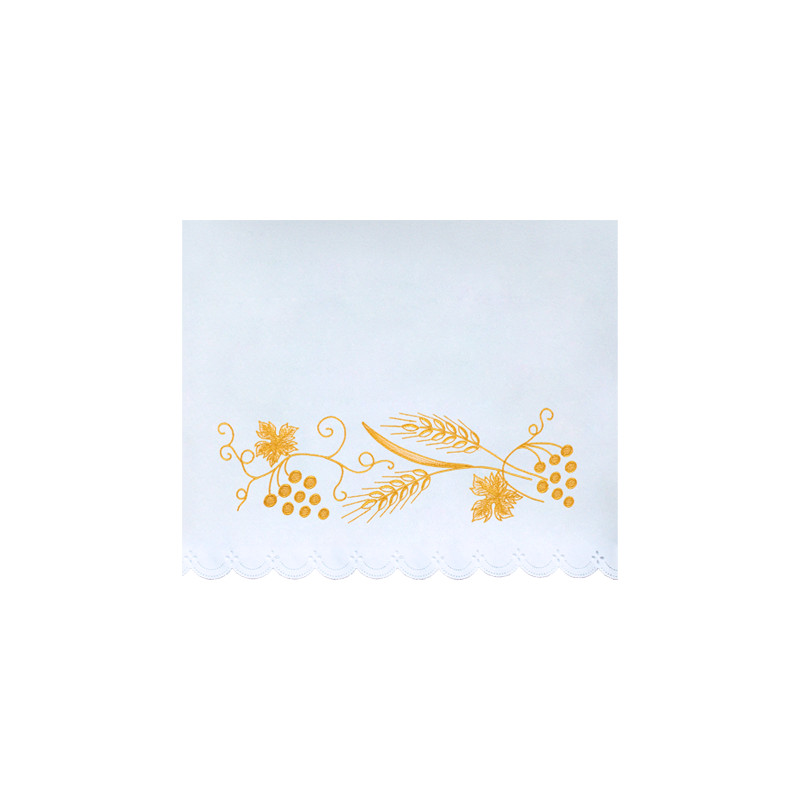 Altar Tablecloth grapes, ears of grain - golden embroidery (25)