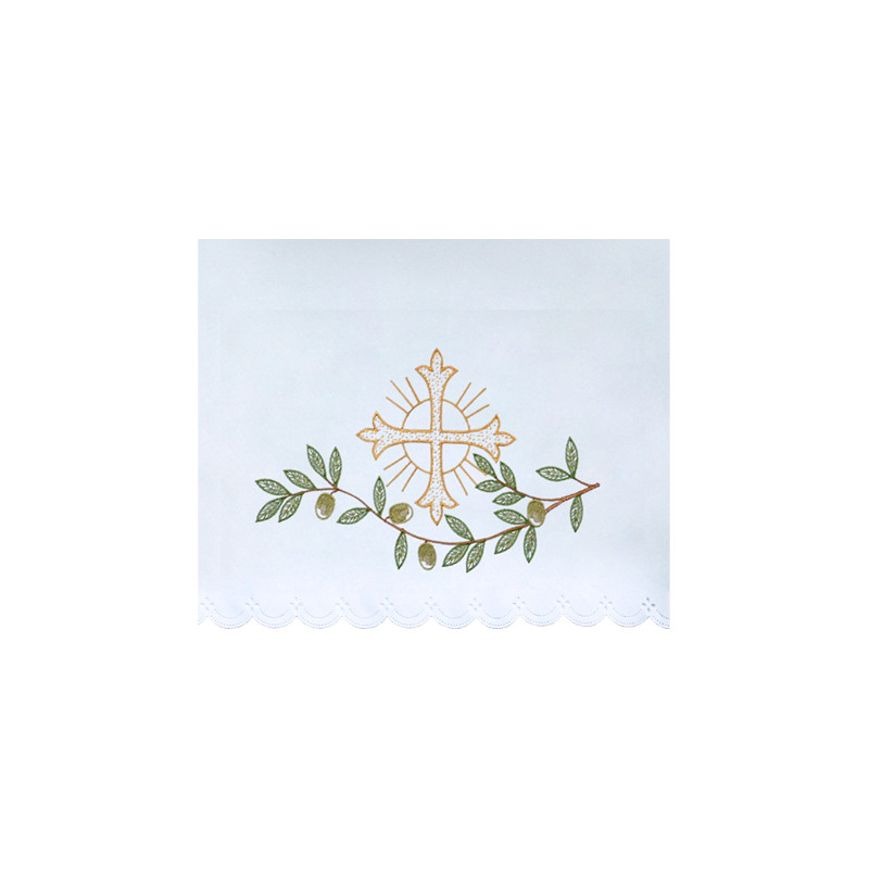 Altar Tablecloth embroidered cross and twig (9)