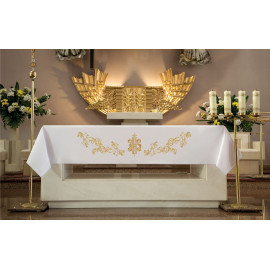 Altar tablecloth - embroidered gold IHS symbol