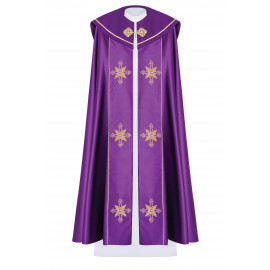 IHS embroidered liturgical cope - violet (37)