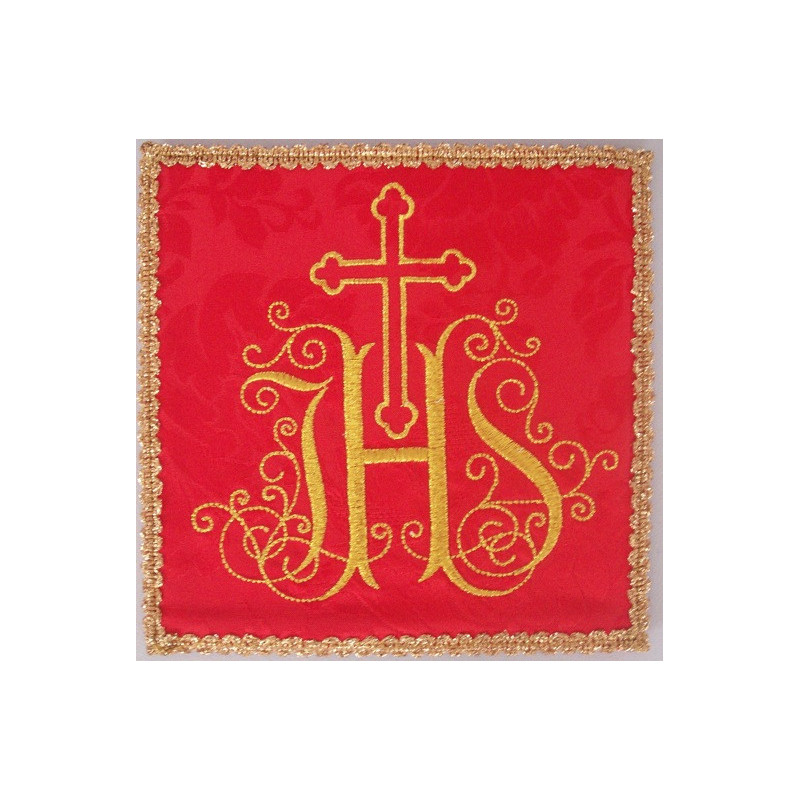 Chalice pall IHS red (5)