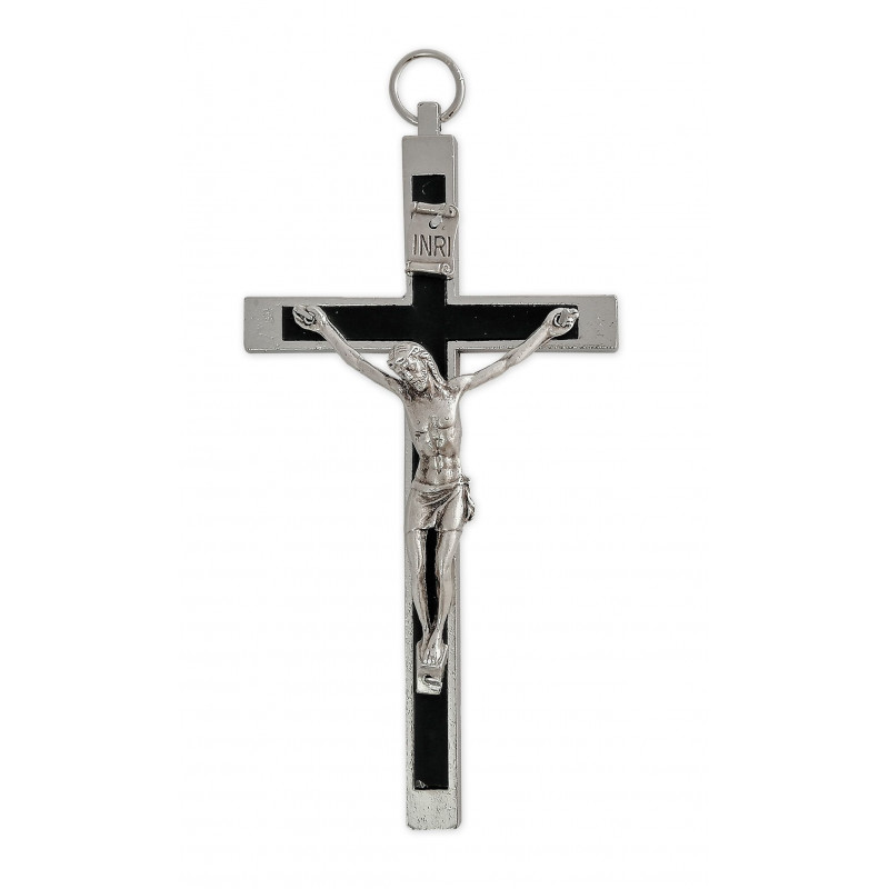 Religious cross, metal, inlaid - 10 cm - Best Catholic Shop