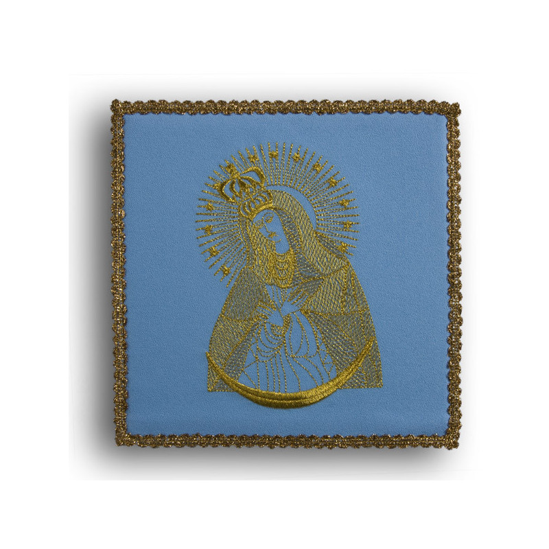 Chalice pall blue:  Our Lady of the Gate of Dawn (21)