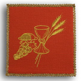 Chalice pall red "chalice and grapes" (29)