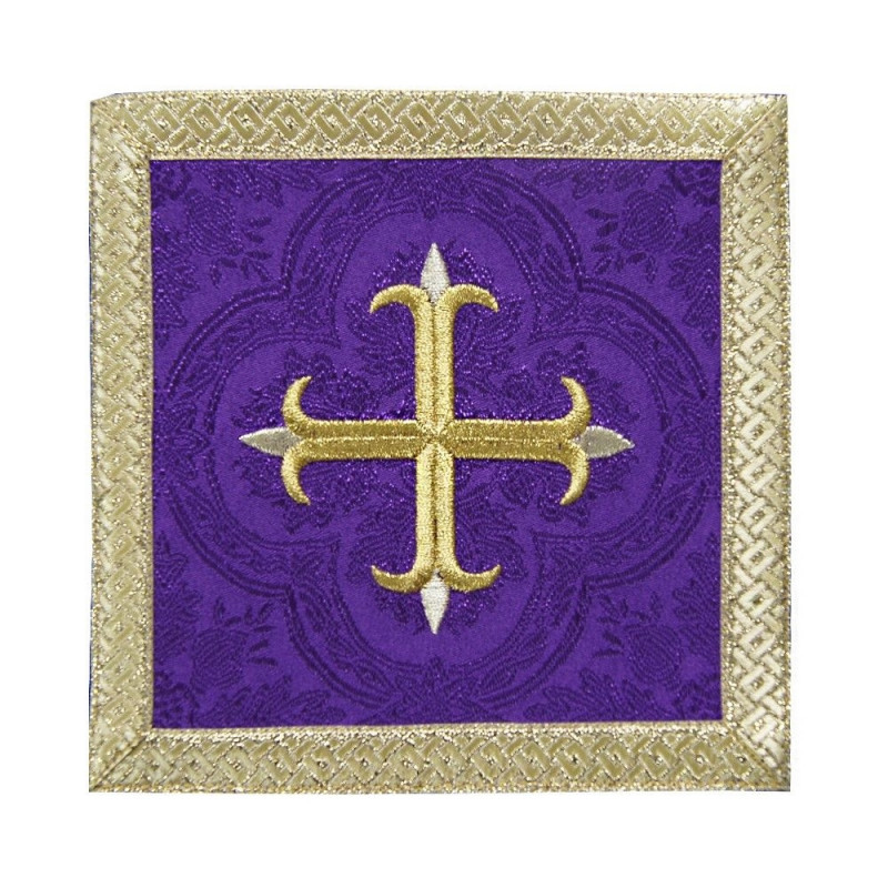 Purple pall with cross + gold trim