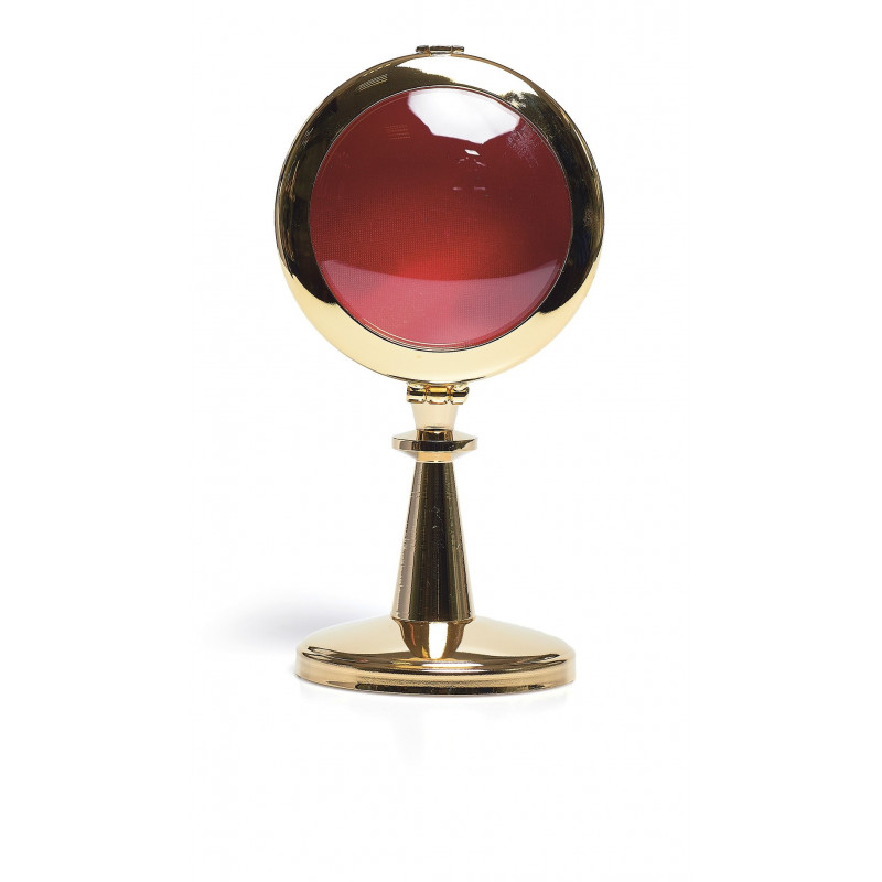 Reliquary made of polished brass, gilded - 16 cm