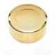 Brass pyx 7,4x4 cm, with inscription IHS, gold-plated (2)