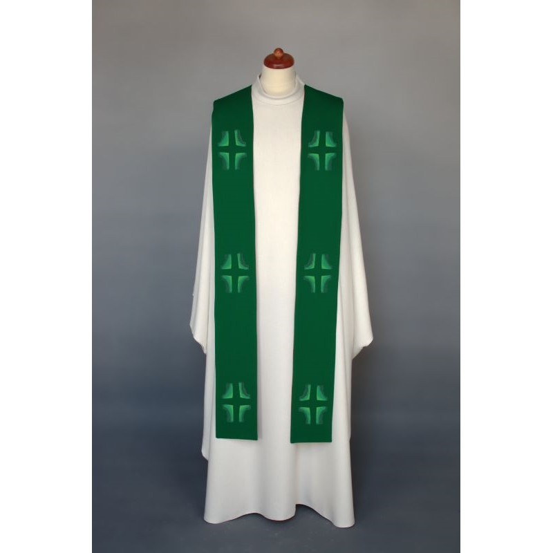 Embroidered stole - liturgical colors, Crosses embroidered (14)