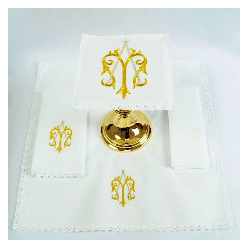 Chalice Linen Sets - gold Marian symbol (42)