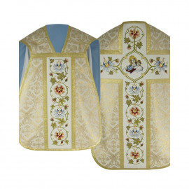 Roman chasuble with maniple, burse and chalice veil (11)