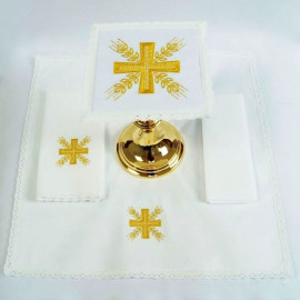 Chalice Linen Sets - embroidered cross and ears of grain (54)