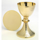 Gilded cup with stripes + paten - 21 cm (24)