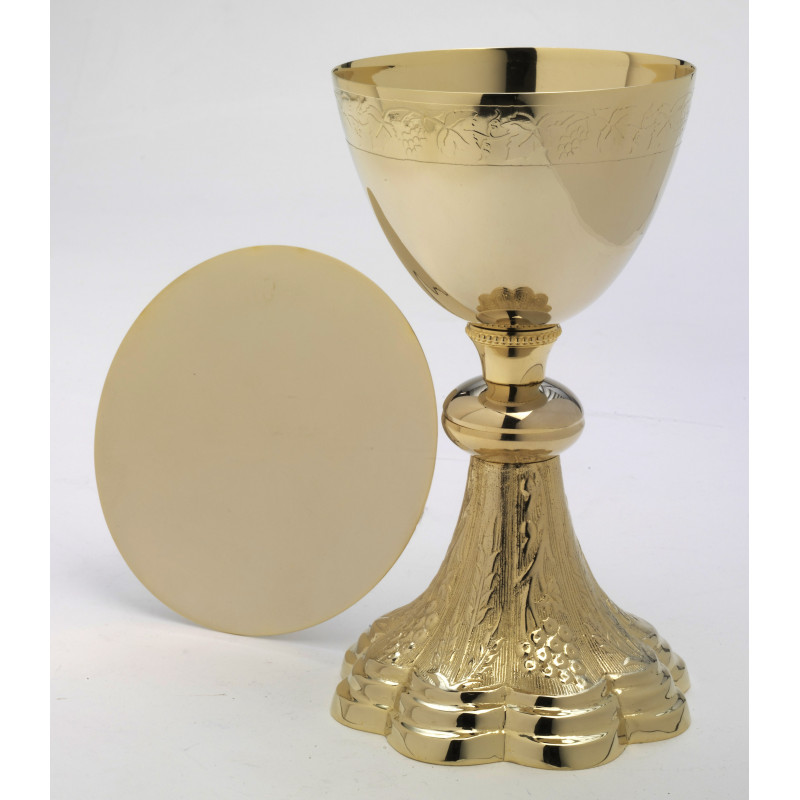 Gilded chalice + paten -21.5 cm (25)