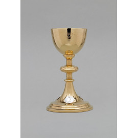 Brass chalice, gold-plated, engraved -22 cm (39)