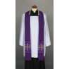 Purple sermon stole, short, cross-stitched (6)