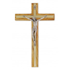 Olive wood cross inlaid with metal (2)