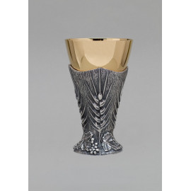 Gilded brass chalice - silver ear - 17 cm (60)