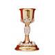 Gilded brass chalice with silver elements - 23 cm (66)