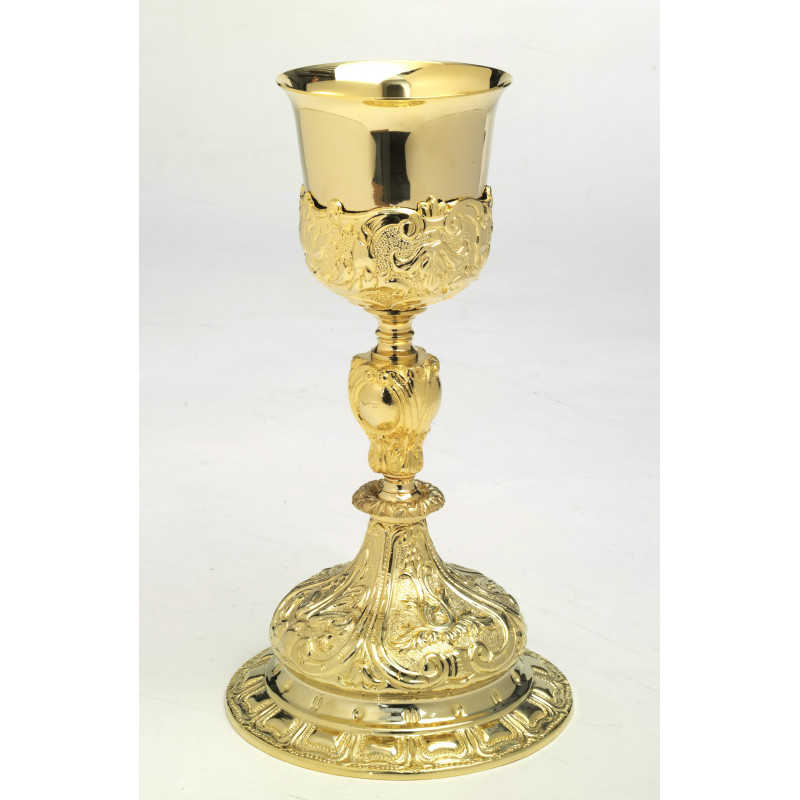 Baroque chalice, gold plated - 25 cm