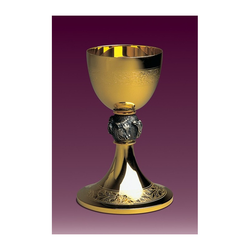 Chalice engraved with four evangelists in animal motifs - 20,5 cm (71)
