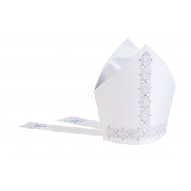 Embroidered mitre of Mary ecru (20)