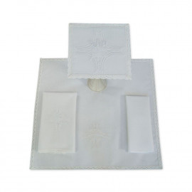 Chalice linen set, white fish embroidery (16)