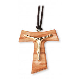 TAU cross with strap and thong - 4 cm (1.6 inches)