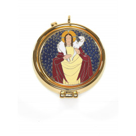 Church pyx with enamel badge - Good Shepherd