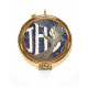 Church pyx with enamel plaque - IHS, ear of wheat