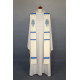 Embroidered Marian stole - white and blue (9)