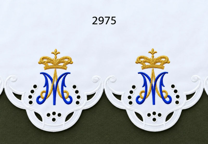 Embroidered church tablecloth – Marian design - Best Catholic Shop