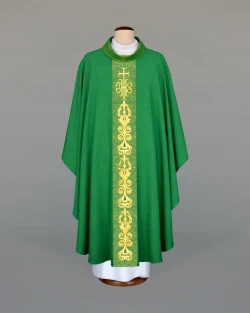 Green Embroidered Chasuble - IHS