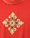 Red embroidered chasuble—cross - Image 2