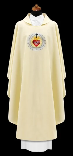Embroidered chasuble with the Heart of Jesus