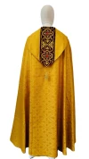 Embroidered cope, jacquard fabric—dark gold with velvet stripes - Image 2
