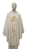 Ecru embroidered chasuble: Holy Family – Christmas - Image 1