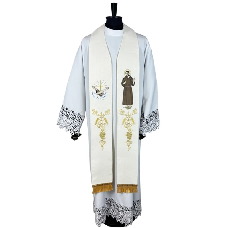 Embroidered priest's stole - Saint Francis - Best Catholic Shop