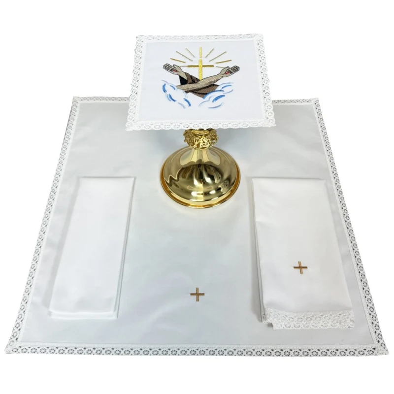 Chalice linen set with the Franciscan symbol - Best Catholic Shop