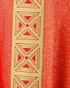 Red priestly chasuble, adorned with a striking woven sash - Image 2
