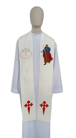 Embroidered stole featuring an image of Saint James