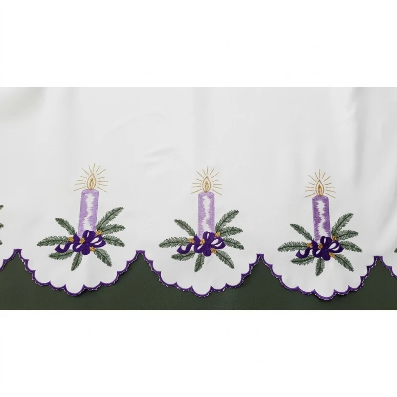 Embroidered altar tablecloth with an Advent design (235) - Best Catholic Shop