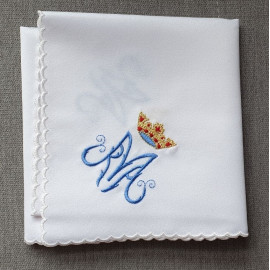 Corporal embroidered in 4 corners - Marian pattern